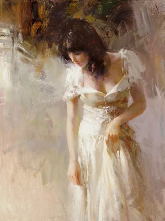 穿裙子的娇美油画女神是那么的妩媚!