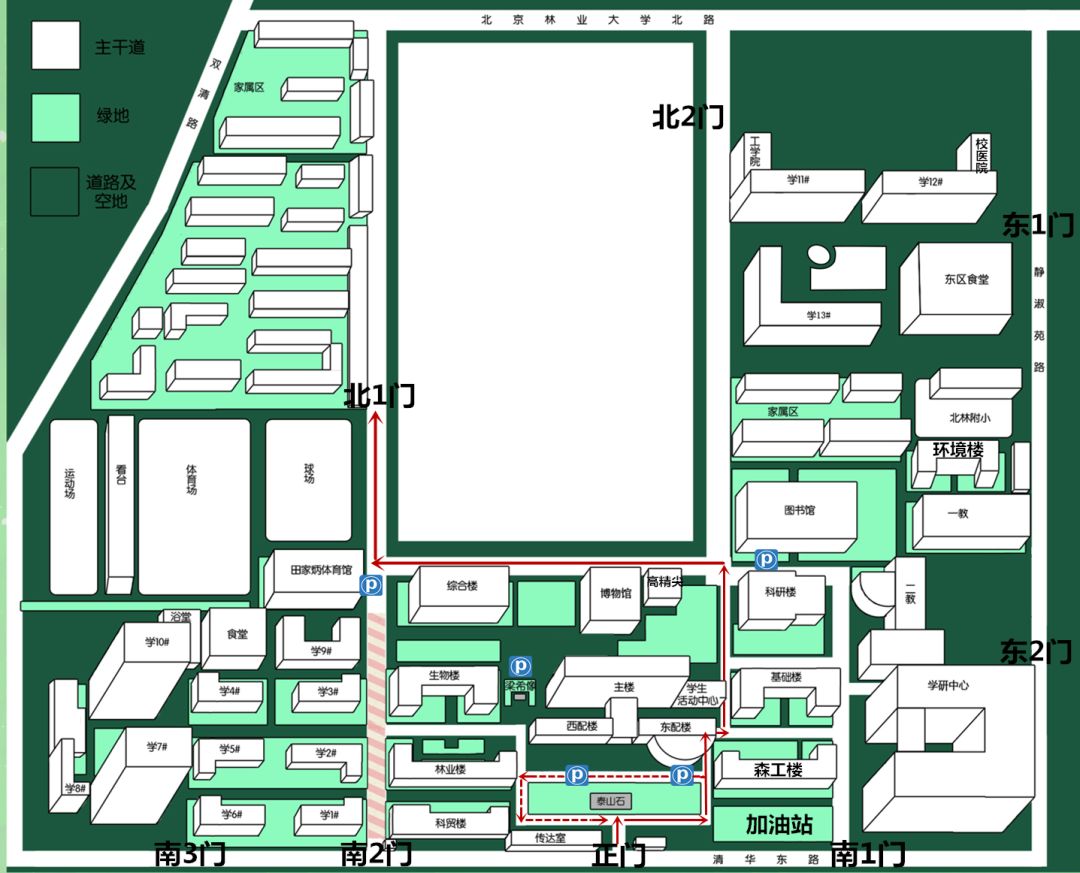 北京林业大学位置地图图片