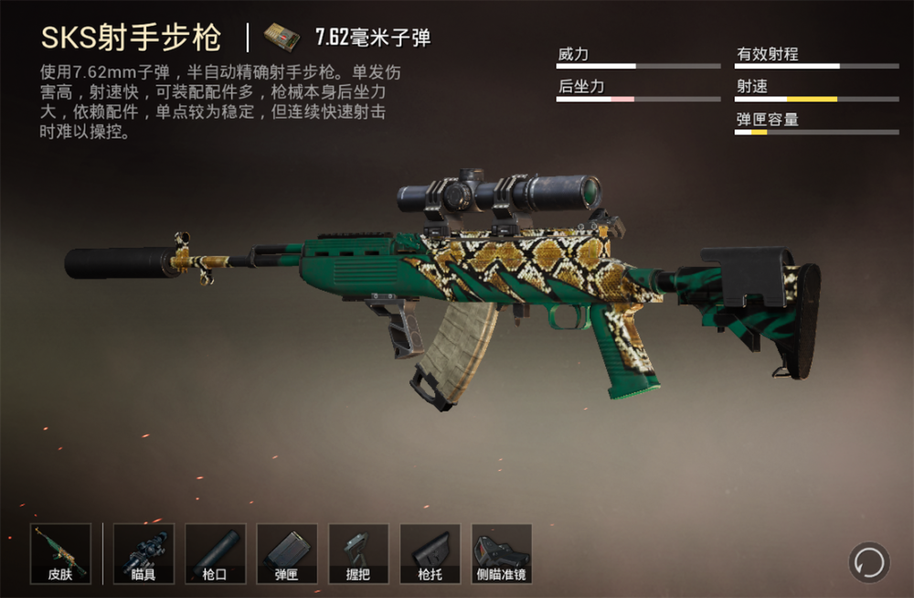 和平精英最适合sks的握把是谁你还一直用垂直答案来了