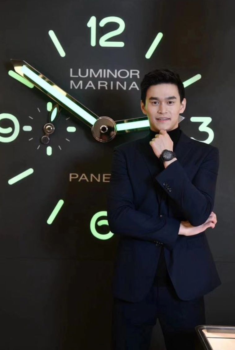 品牌大使孙杨出席2019沛纳海当代英雄求生计时工具展