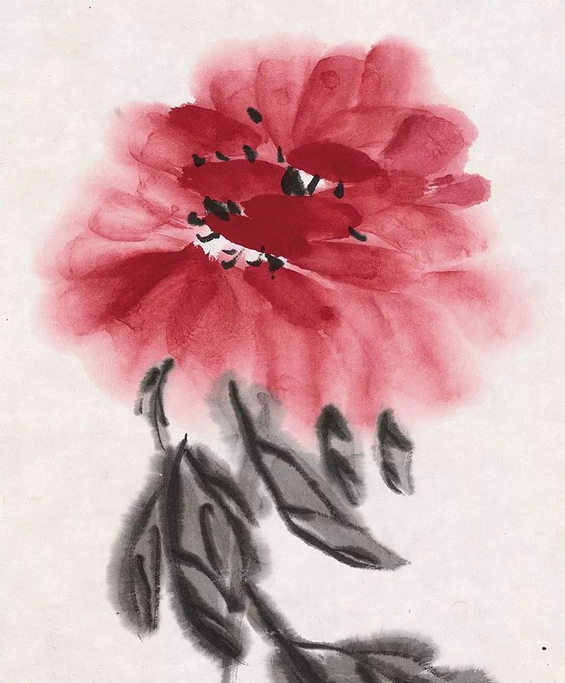 这件作品可以说是齐白石晚年所作牡丹画中的精品了.