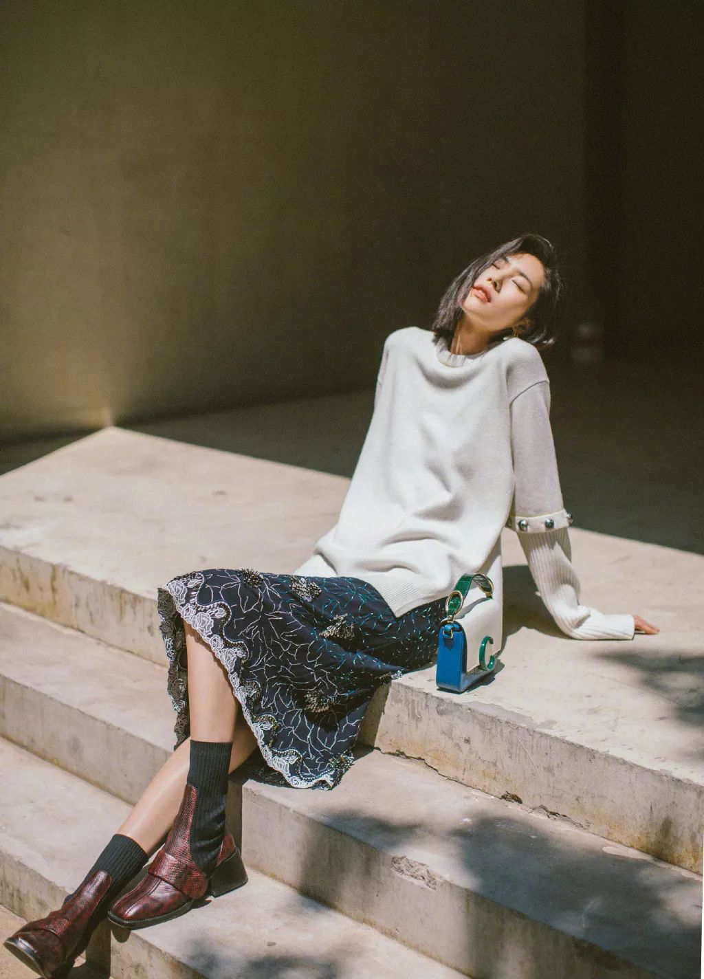 刘雯的毛衣穿搭