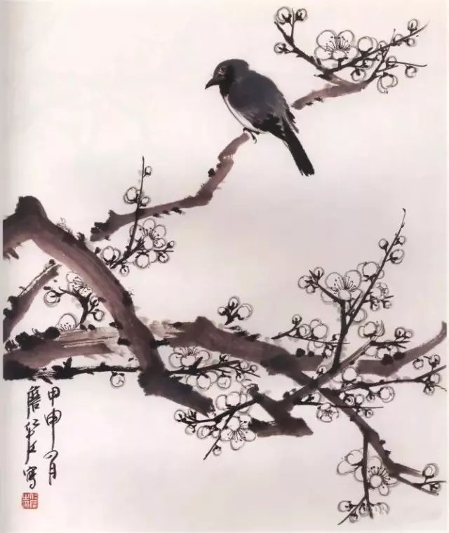 国画技法小写意花鸟画法步骤示范