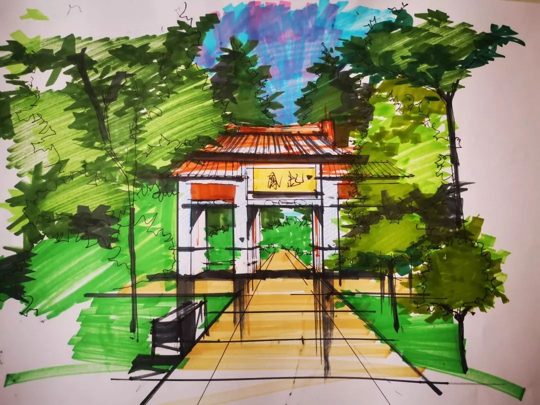 画幅宁静的世界与年少的时光视线从石柱的缝隙穿过流淌在空旷的广场