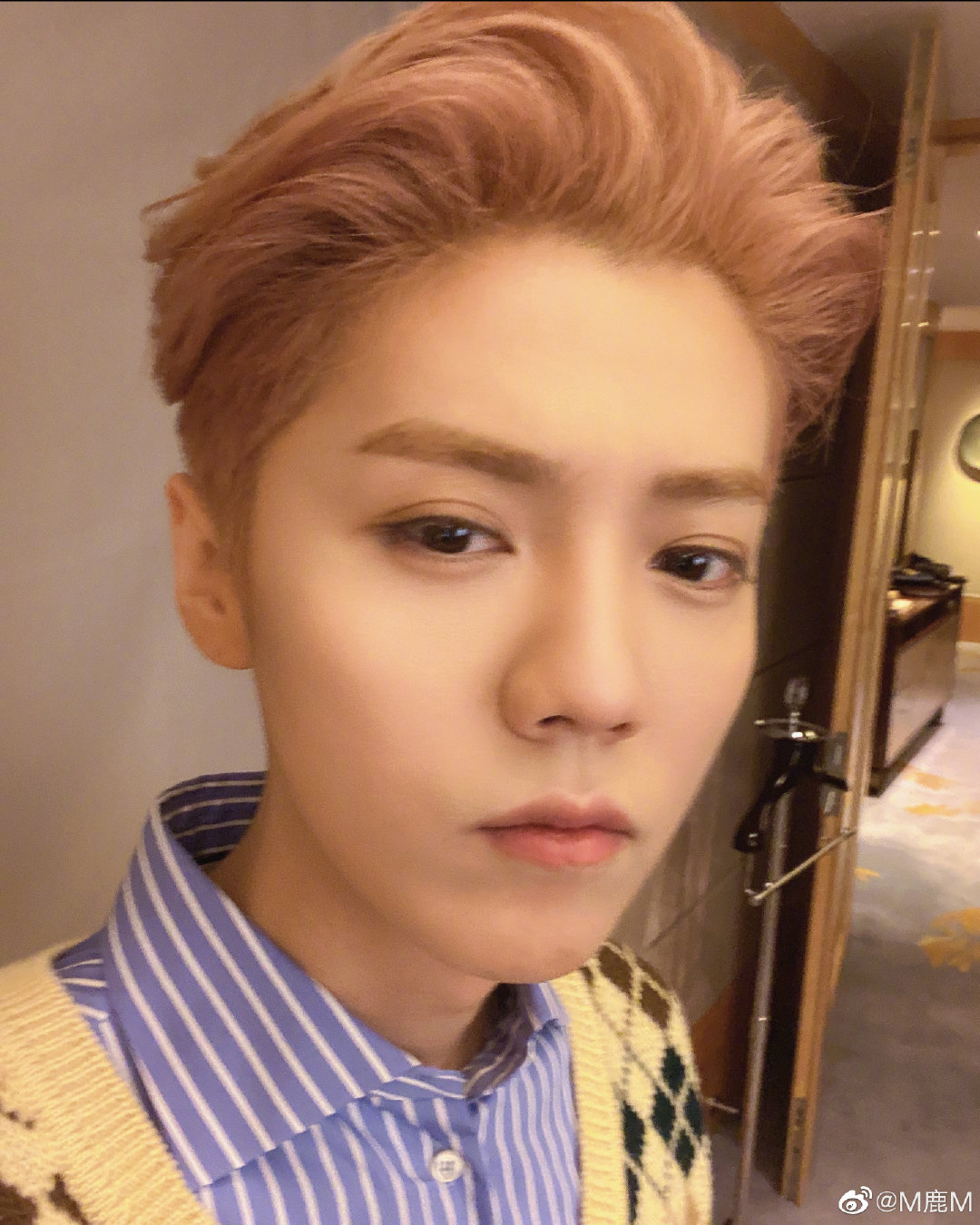 鹿晗直男角度晒六宫格自拍自称太南了评论区建欢乐
