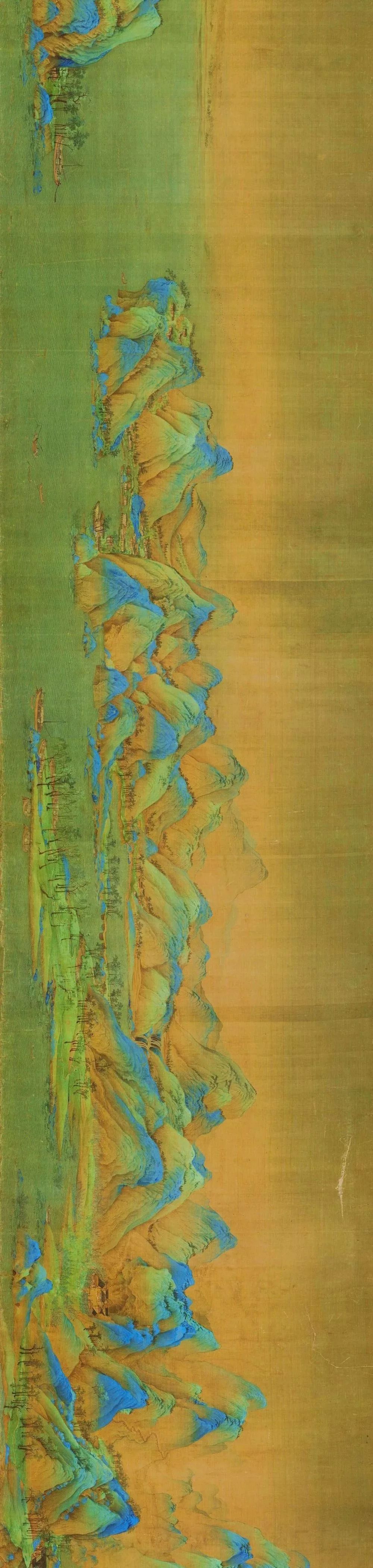《千里江山图》画卷,不仅代表着青绿山水发展的历程程;而且,集北宋