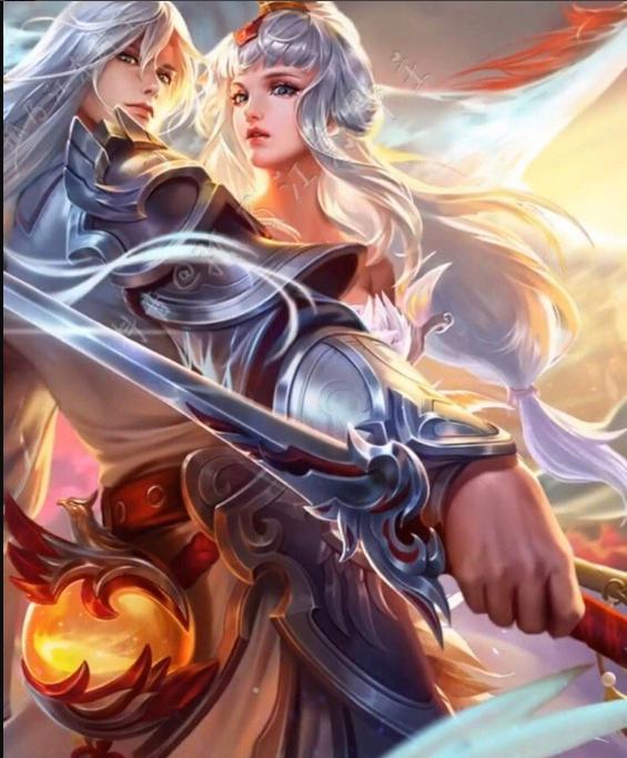 李白和花木兰的冠军飞将p在一起,是不是也很不错,两个人看的方向都是