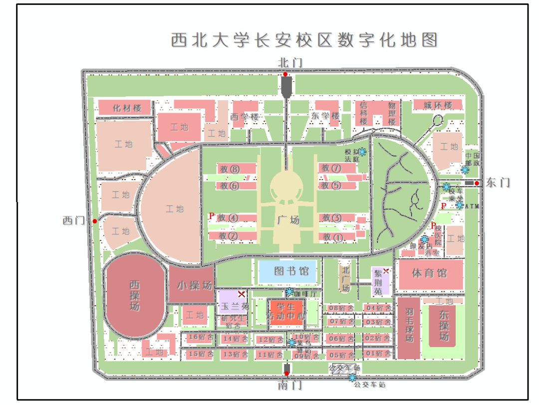 西北大学平面图图片