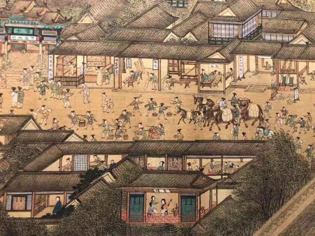 宋朝市井的喧嚣里仿佛也穿越进了驻足在画前北宋汴京的城市景象《清明