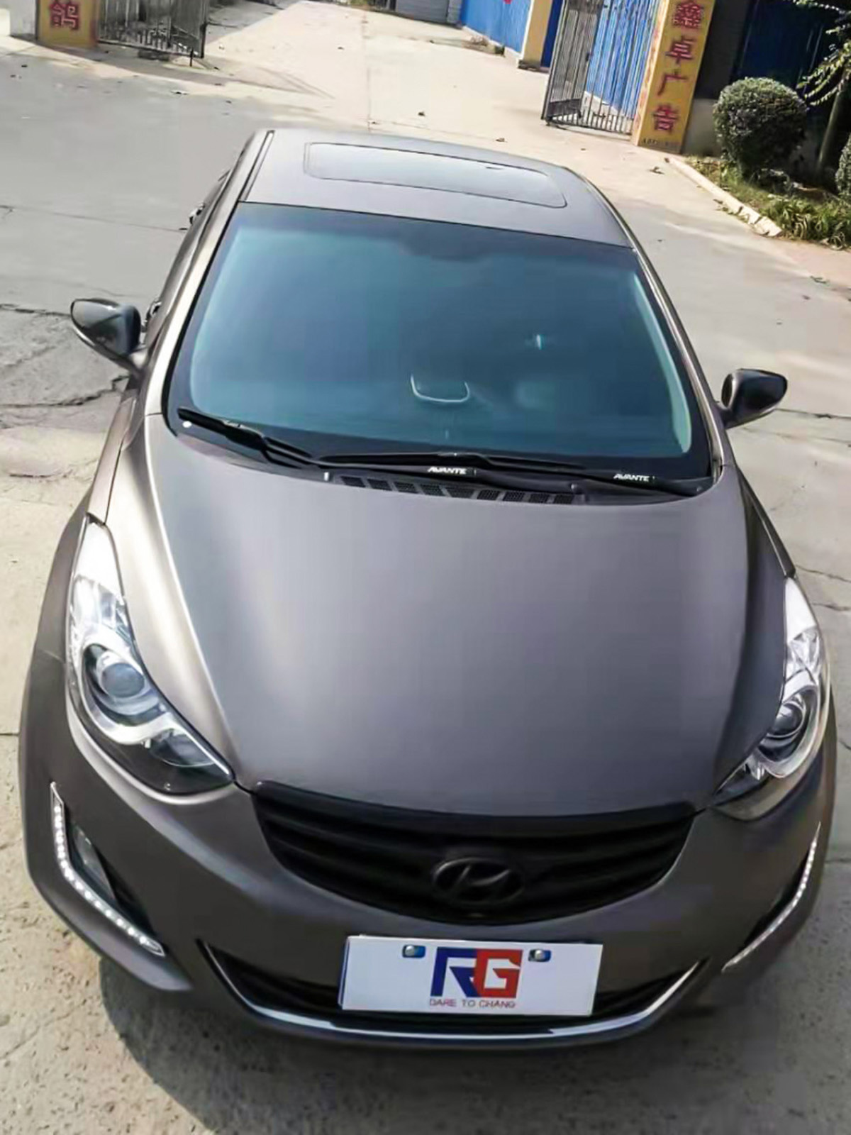 现代朗动车身改色钛金木炭灰rg瑞集改色膜石家庄藁城加盟店出品
