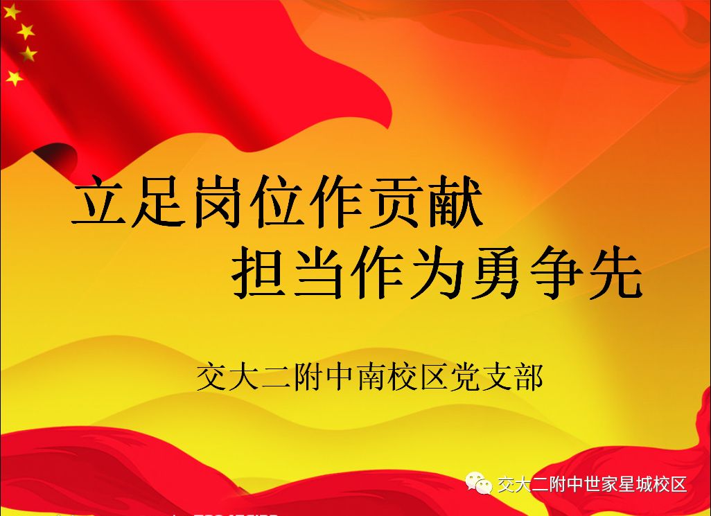 立足岗位作贡献担当作为勇争先交大二附中南校区党支部开展主题党日