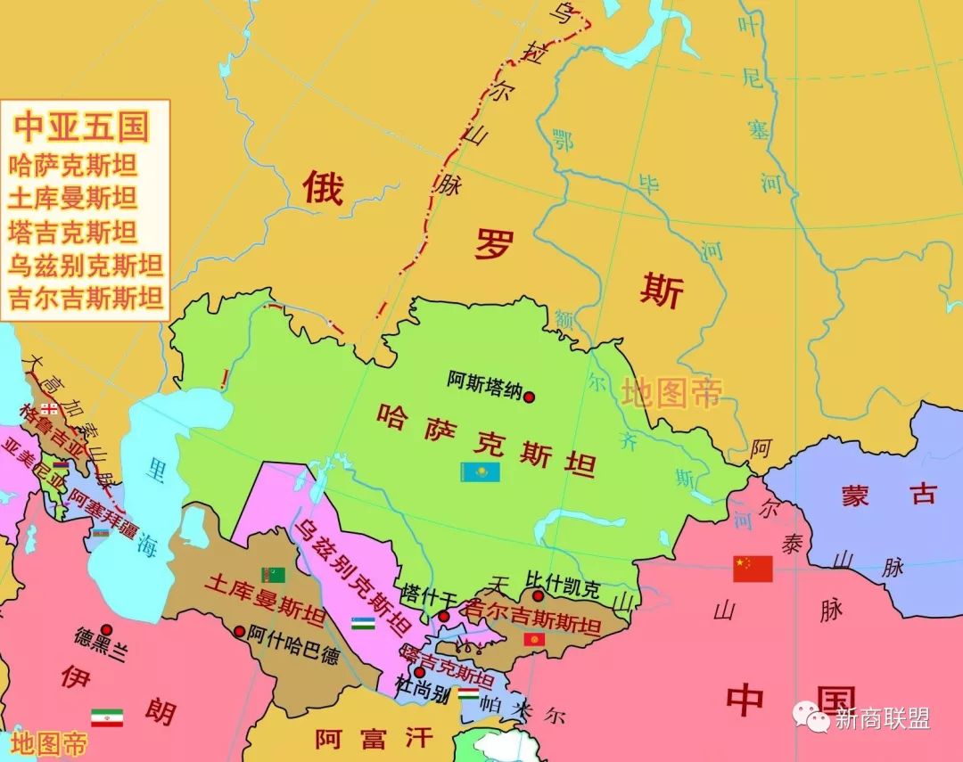 中亚区域地理图图片