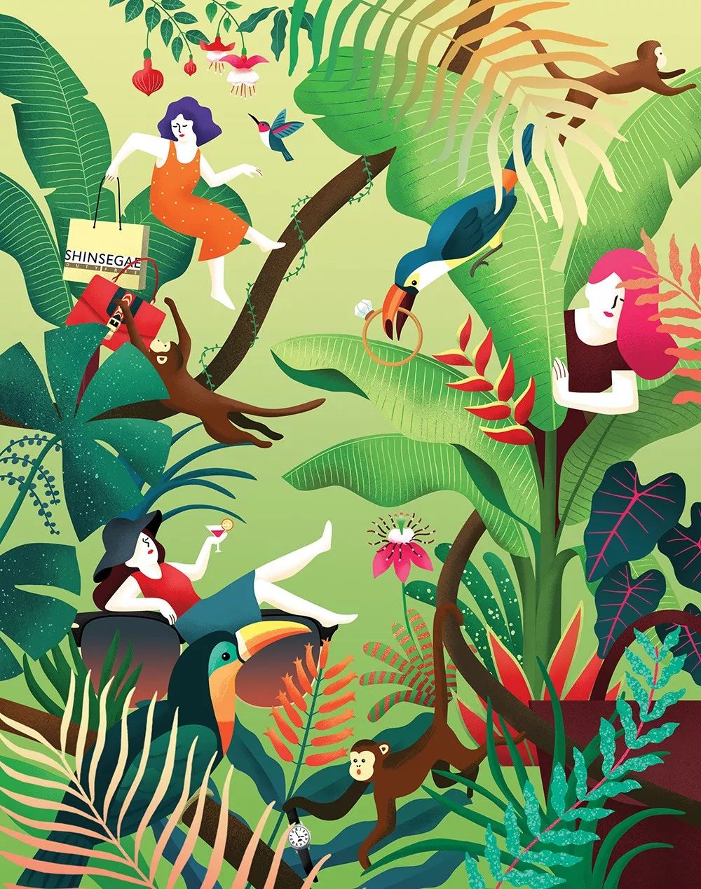 插画在色彩中遨游韩国插画师ahrakwon作品欣赏