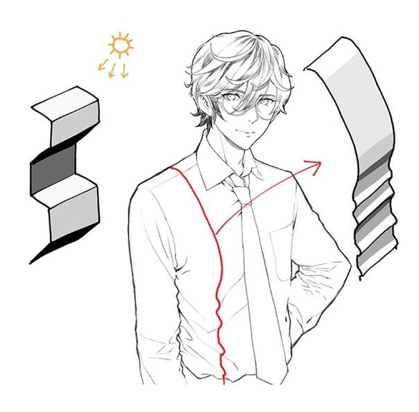 动漫中男士衬衫该怎么画? _艺学绘