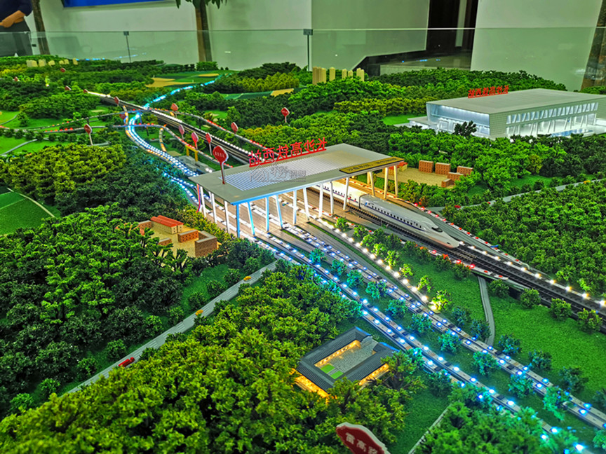 长沙中铁十一局常益长沙盘模型华野模型