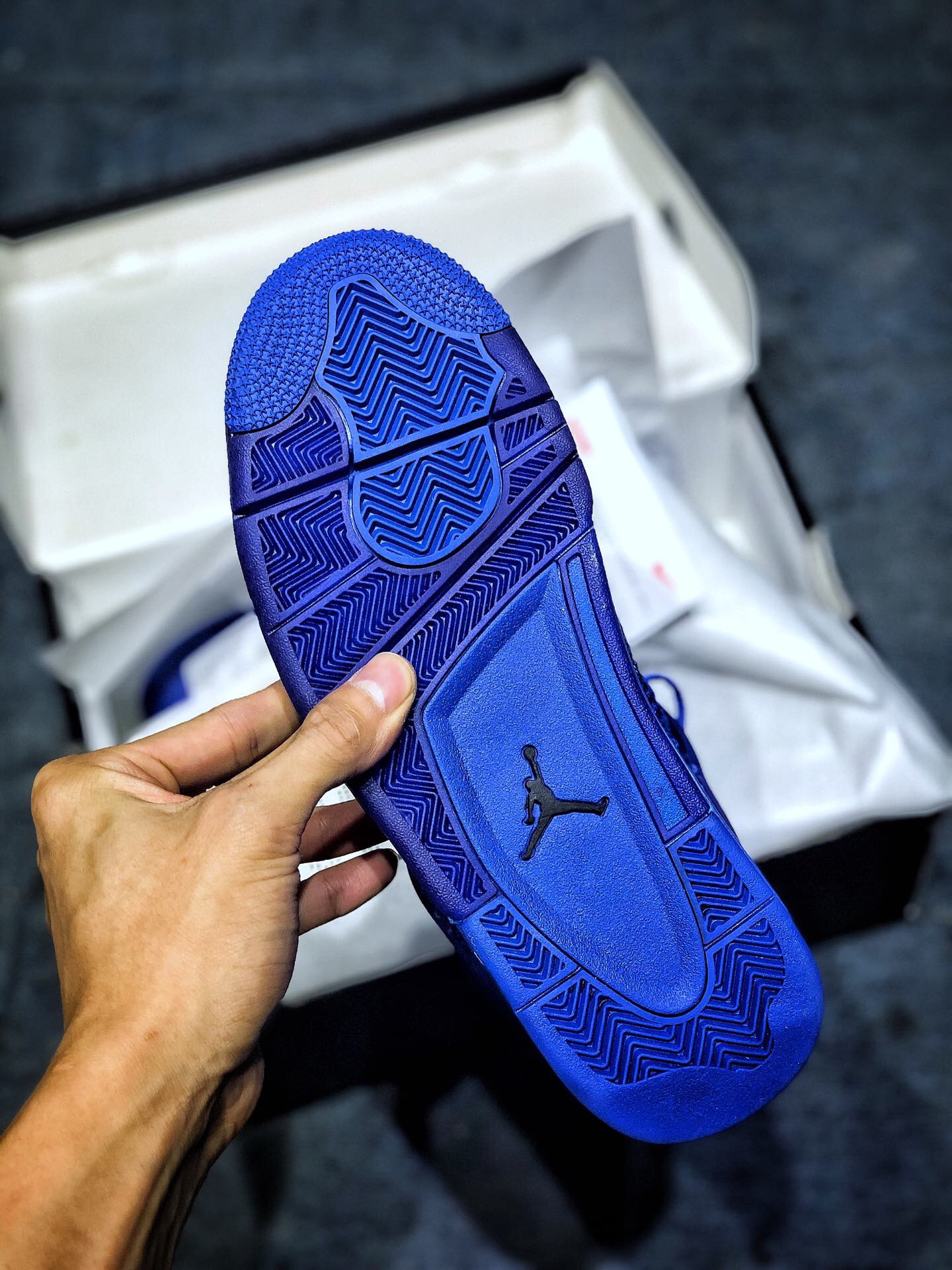 air jordan 4 flyknit 果冻编织蓝 aj4 hyper royal 篮球鞋