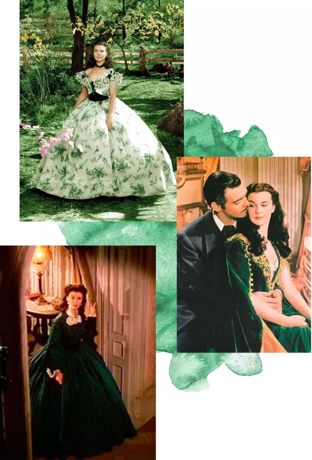 其实《乱世佳人》里有好几条绿裙,分布在斯佳丽成长的各个时期,甚至都