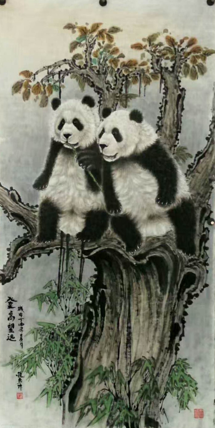 世界大熊猫艺术家头条丨著名画家刘进全熊猫系列作品欣赏