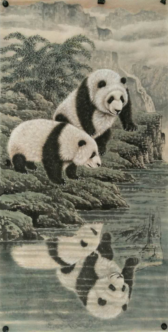 世界大熊猫艺术家头条丨著名画家刘进全熊猫系列作品欣赏