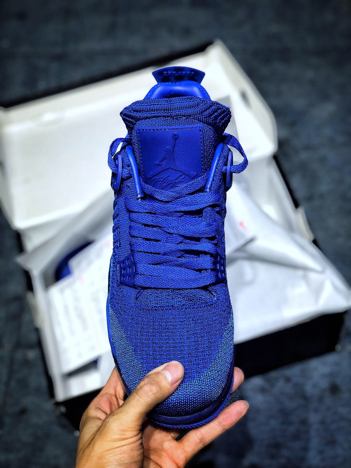 air jordan 4 flyknit 果冻编织蓝 aj4 hyper royal 篮球鞋