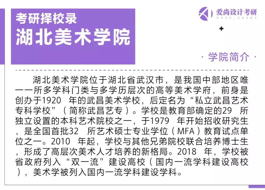 目标院校简介 /12020届湖北美术学院招生变动2020届湖北美术学院