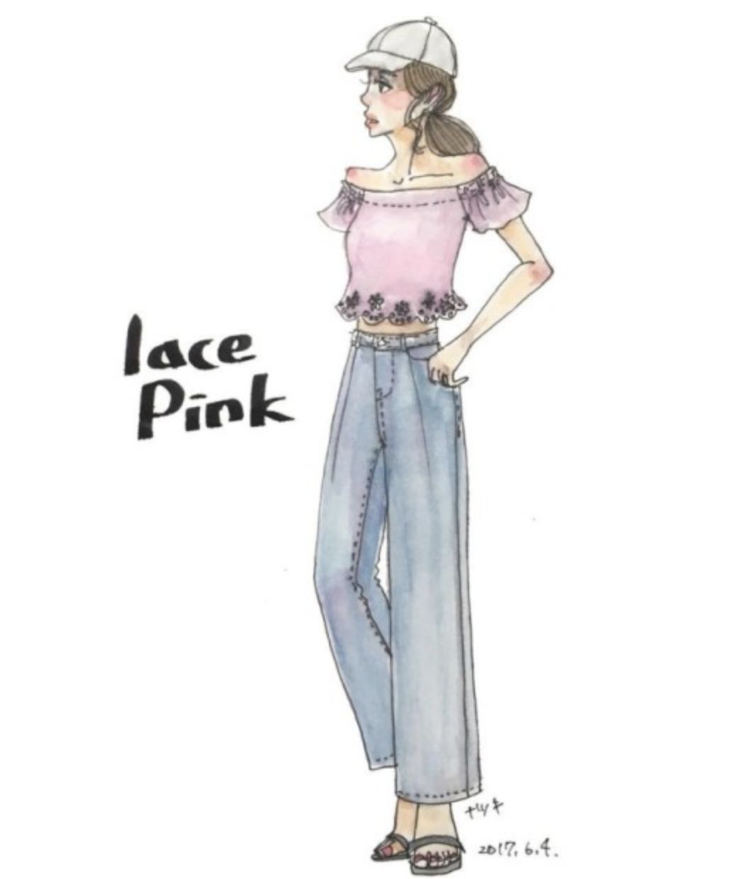 日本插画师natsuki以独特的手绘风画出日本女生的时尚穿搭和男女甜蜜