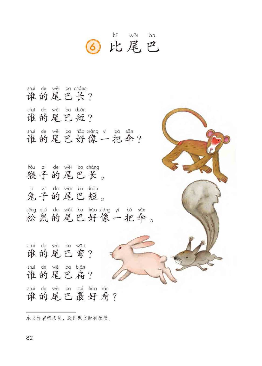 部编版一年级语文上册课文6《比尾巴》知识点 图文解读,给孩子收藏!