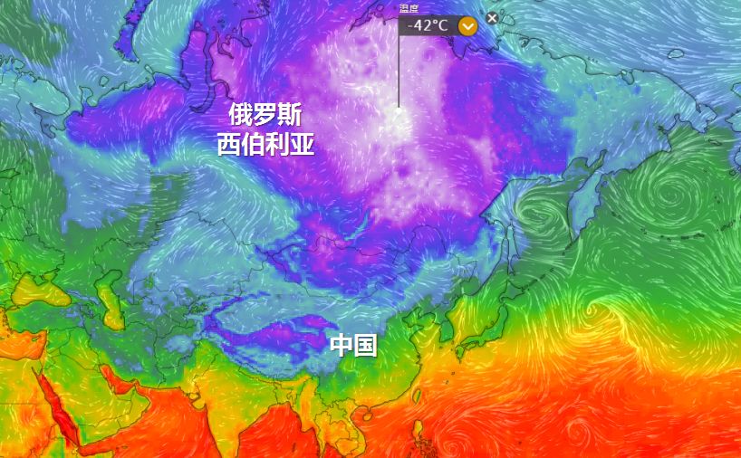 已逐渐跌破零下40℃极寒的空气正在悄然堆积,西伯利亚作为冷空气的