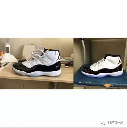 aj11康扣球鞋真假对比air jordan 11 aj11 康扣 黑白 情侣 378038