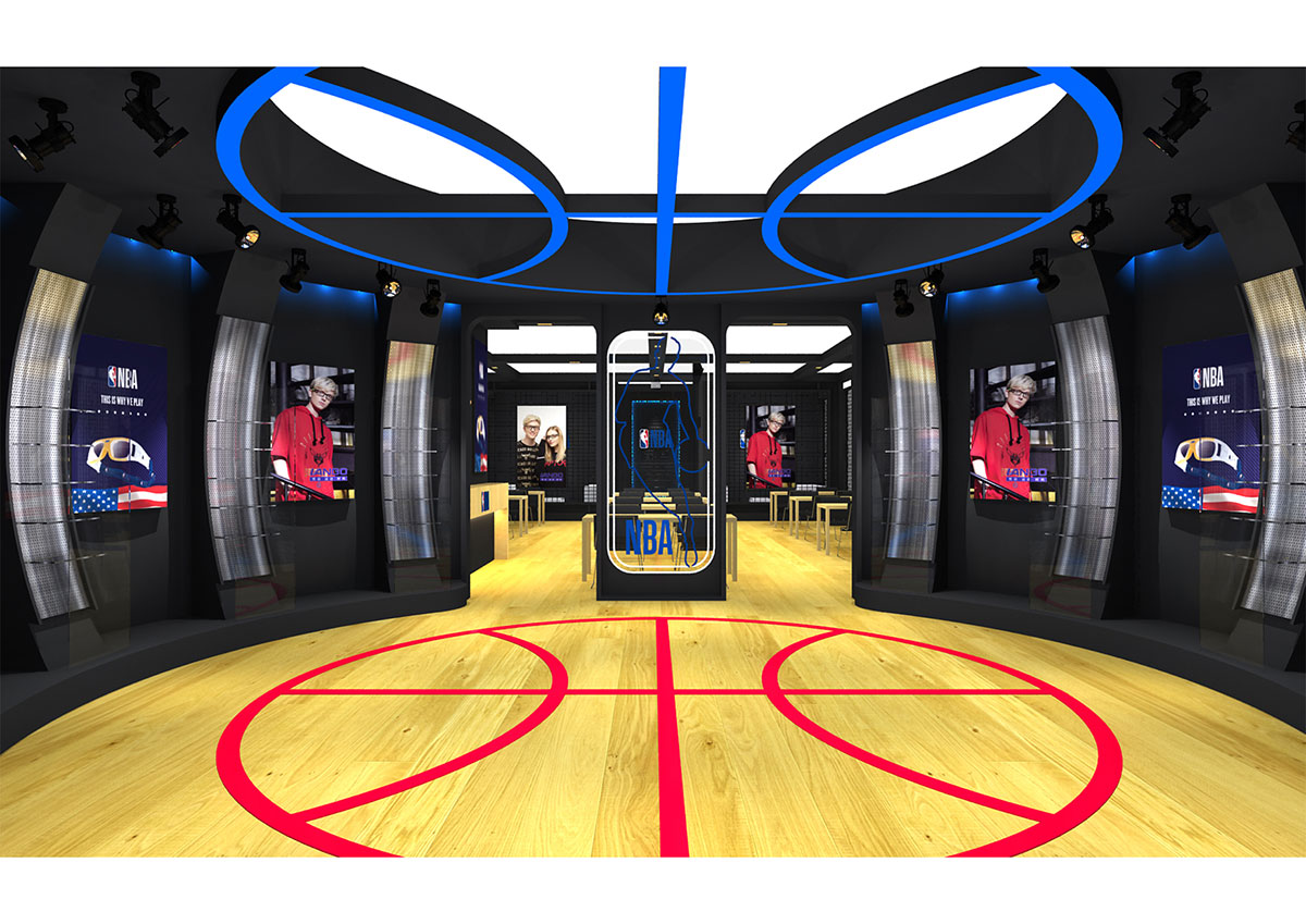 nba展示空间的设计也是蛮热血的