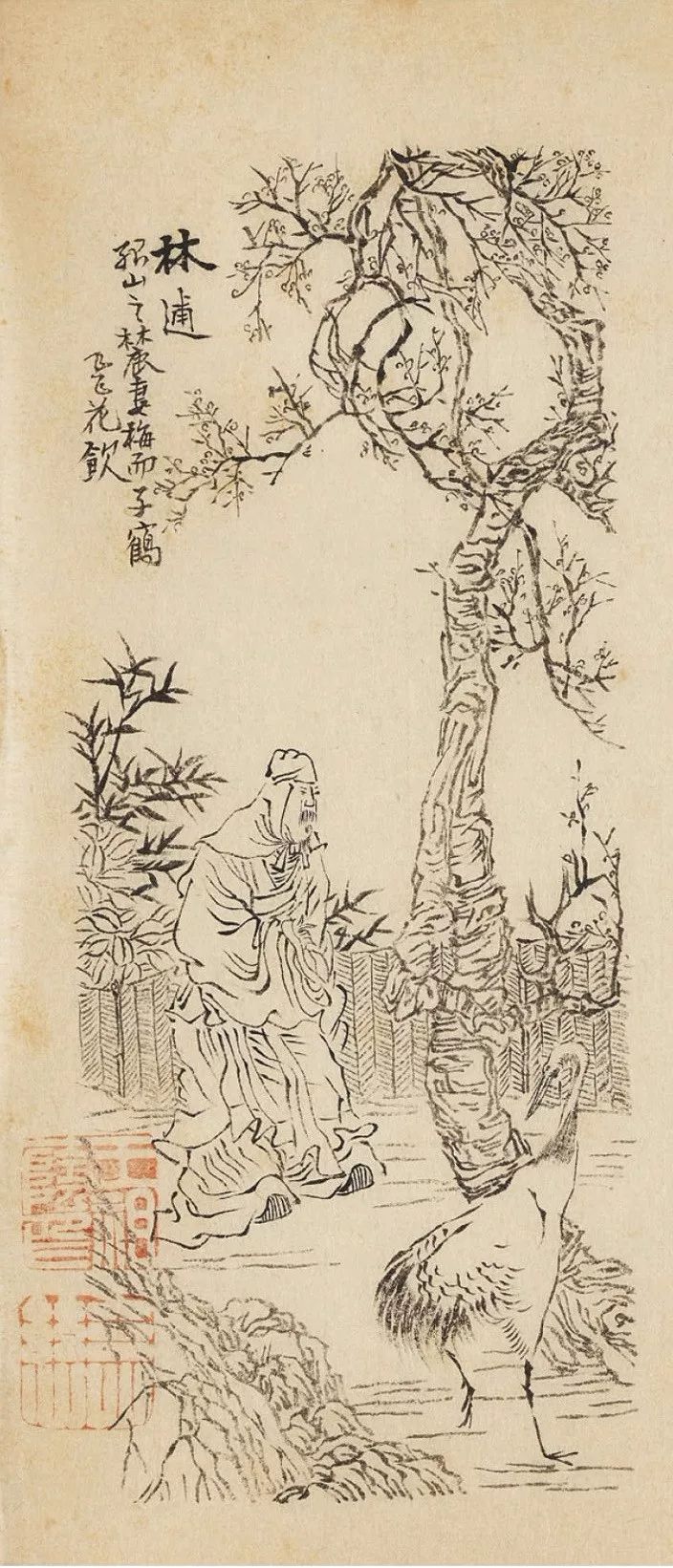 无独有偶,陈洪绶也有白描《水浒叶子》《博古叶子》版刻传世.