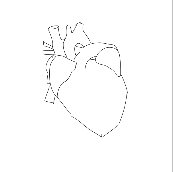 心脏的简笔画 手绘图图片