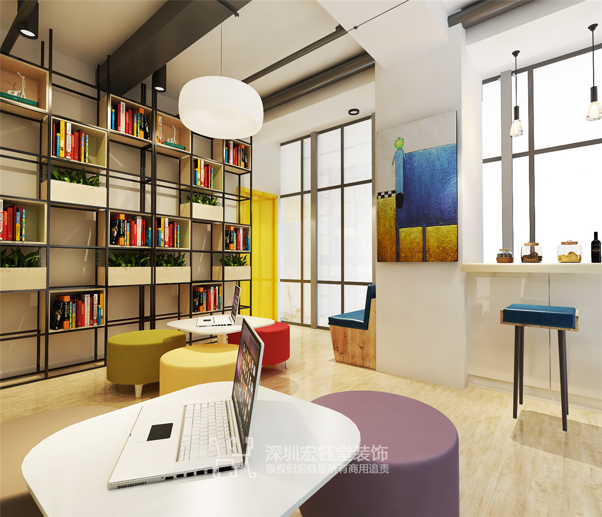 300平方米培训机构郑州俐文教育装修设计案例