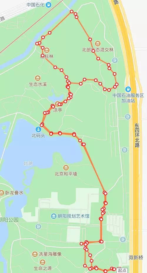 北京朝阳公园跑步路线图片