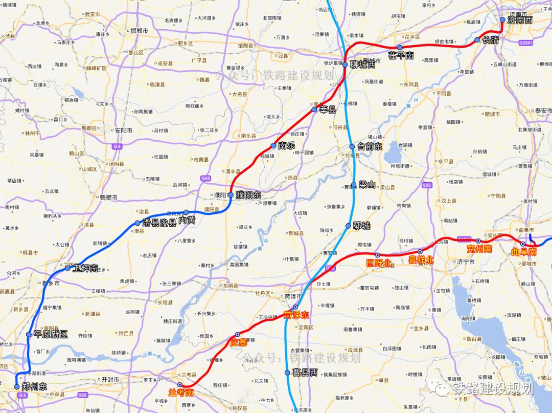 郑济高铁,鲁南高铁菏泽至兰考段,黄台联络线项目可研报告已获得批复.