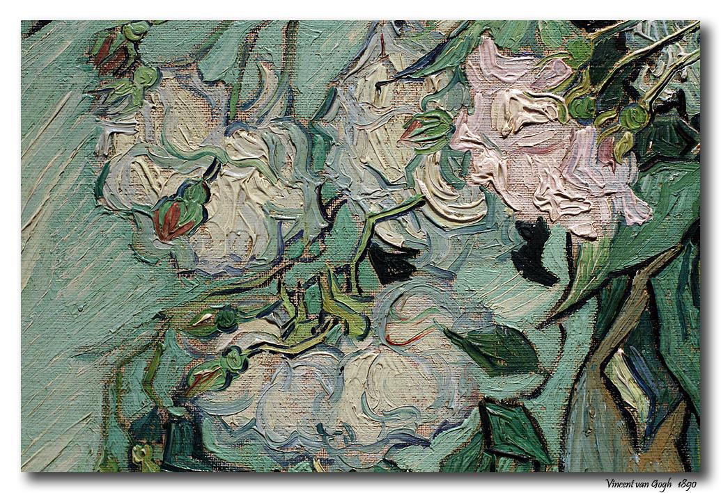 梵高油画技法研究——《玫瑰》