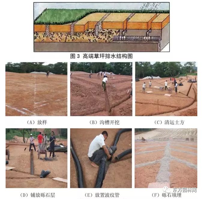 有时候,草坪区域水分过多,就要进行排水.