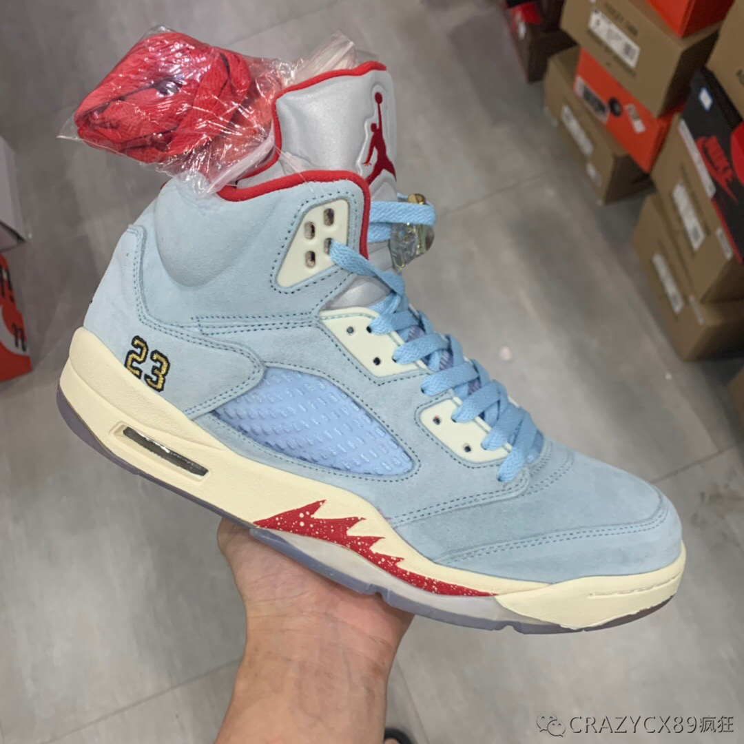 airjordan5trophyroom乔丹之子aj5冰蓝球鞋
