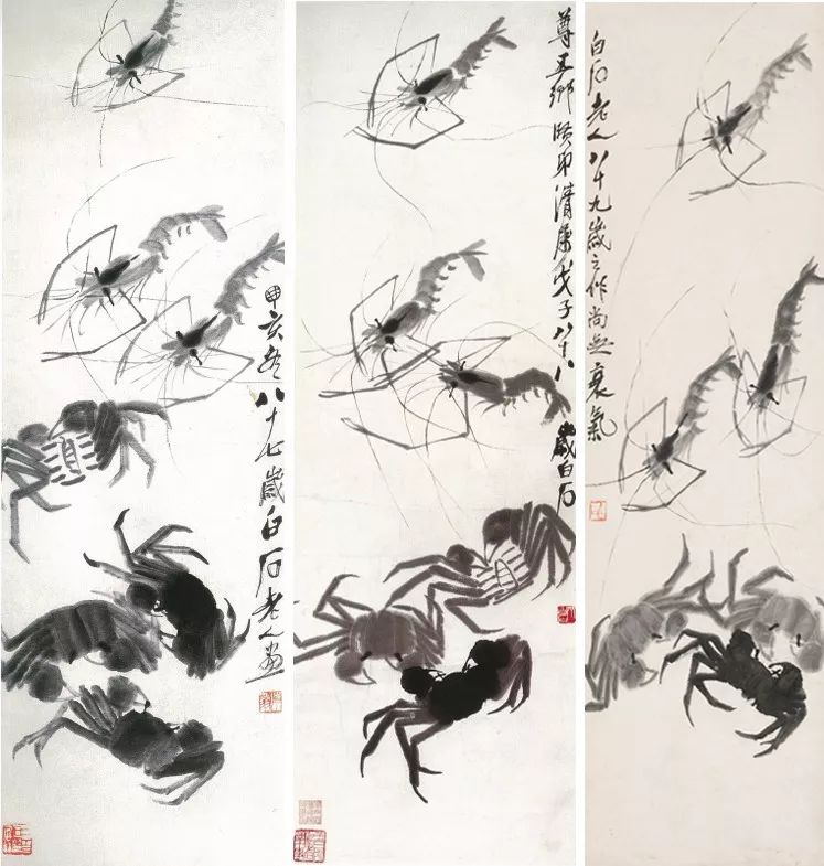 北京保利2019金秋精品拍卖工夫深处得自然齐白石虾蟹对屏浅析