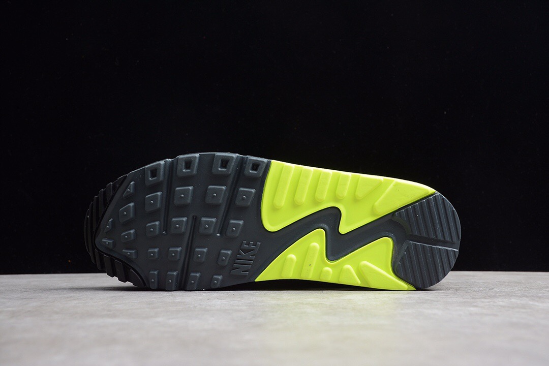 nike air max 90 essrntial 耐克气垫黑灰绿网面跑步鞋