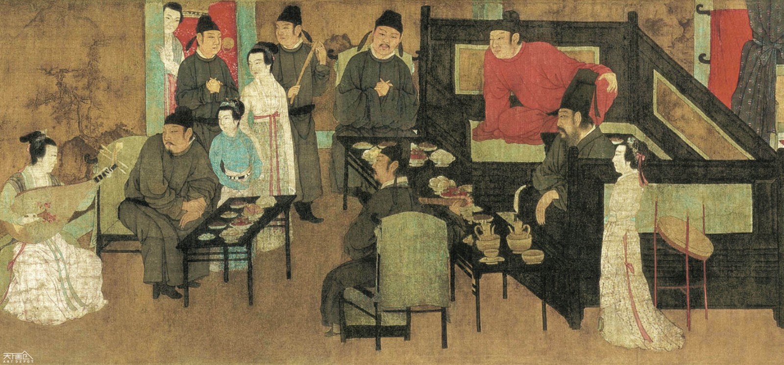 古人的半夜偷拍照韩熙载夜宴图