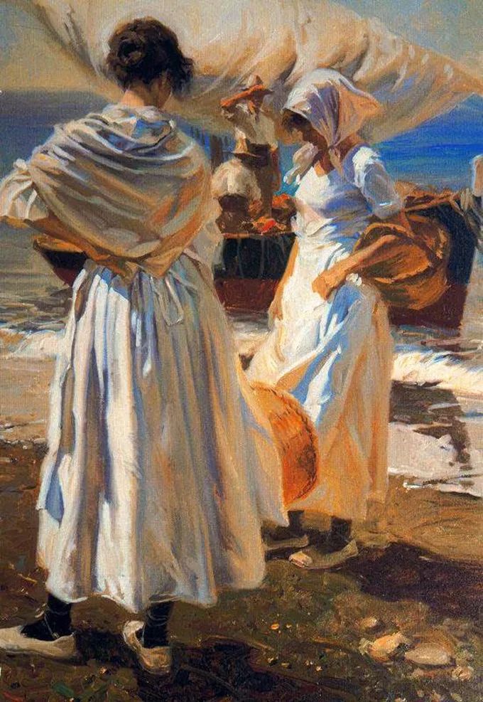 他的油画色调柔美而纯粹尽现十九世纪欧洲乡村特有的风土和人物