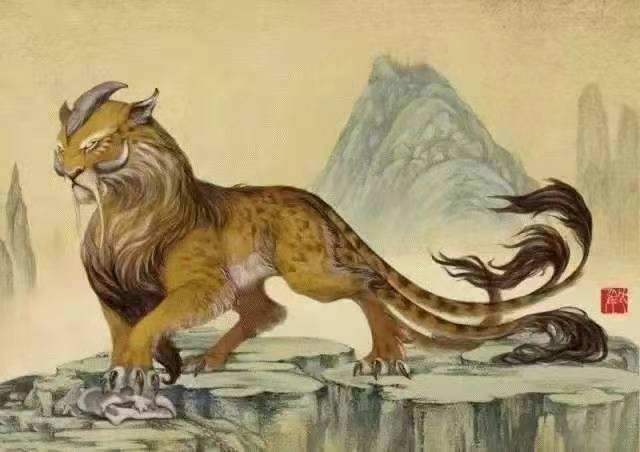 上图所绘,古代西方的神兽独角兽, 是强大凶猛神秘野兽的象征的,传说