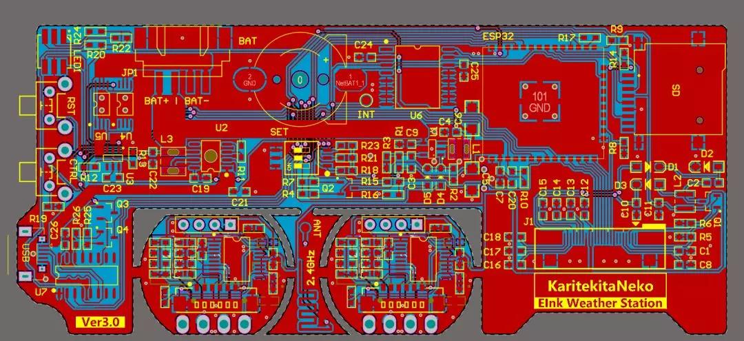 繪製的pcb版圖在積極參賽,勤奮自學的同時,仝易寒的學習成績也始終