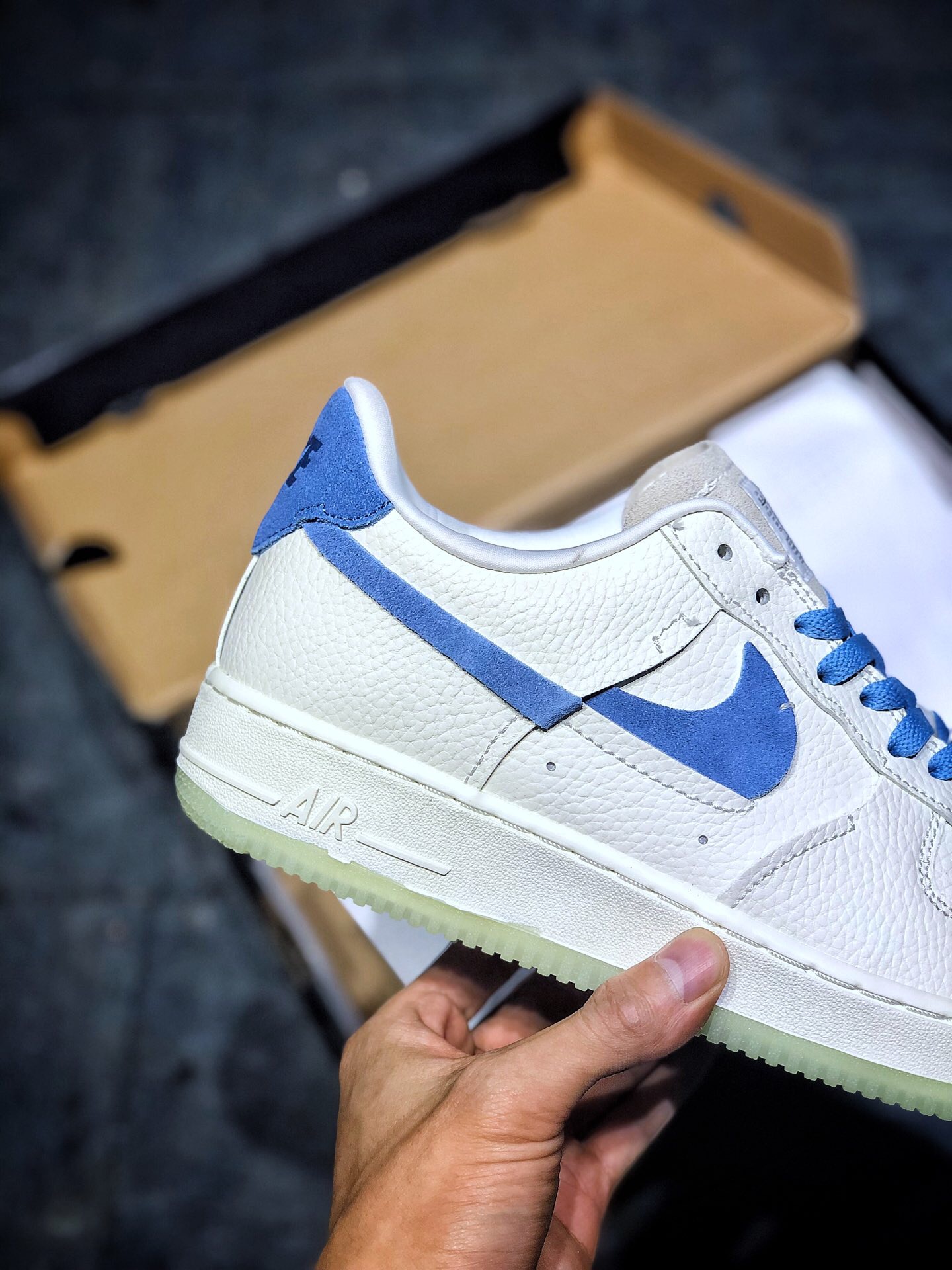 耐克解构断钩nikewmnsairforce107lx蓝橘鸳鸯板鞋