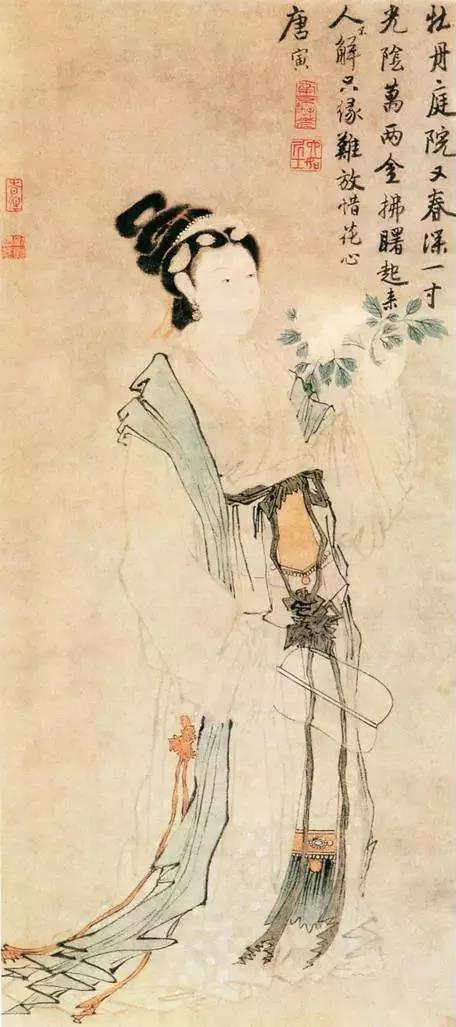 中 纤弱轻柔的仕女在绘画中,从现存最古的一幅人物画──东晋顾恺之的