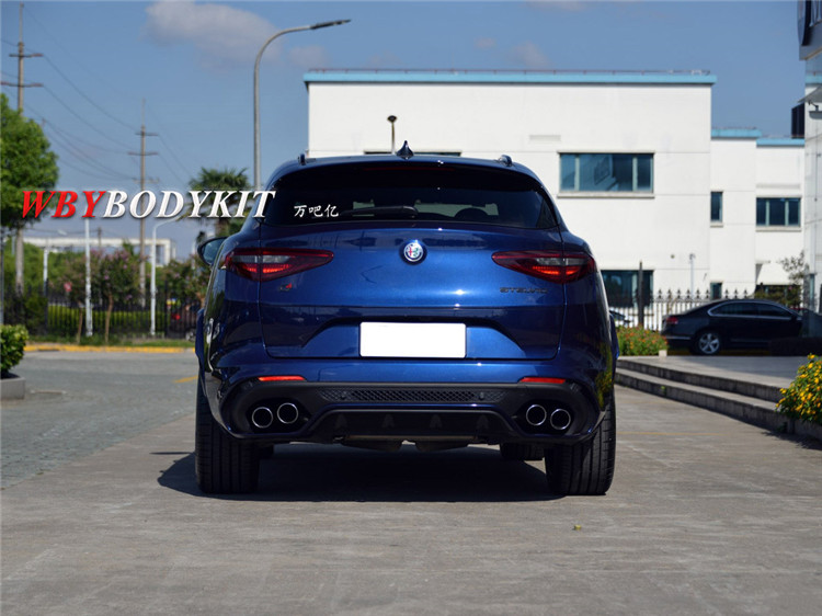 阿尔法罗密欧stelvio改装四叶草高配版大包围stelvio前杠后杠排气_搜