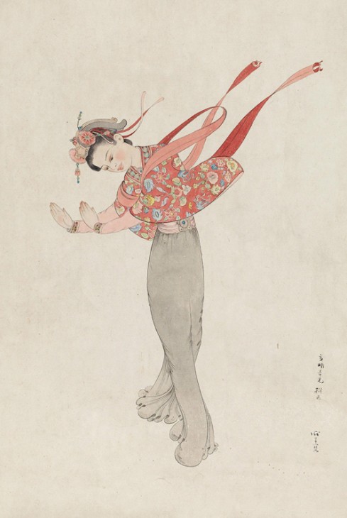 庞薰琹《轻歌曼舞,纸本设色,45.5×31cm