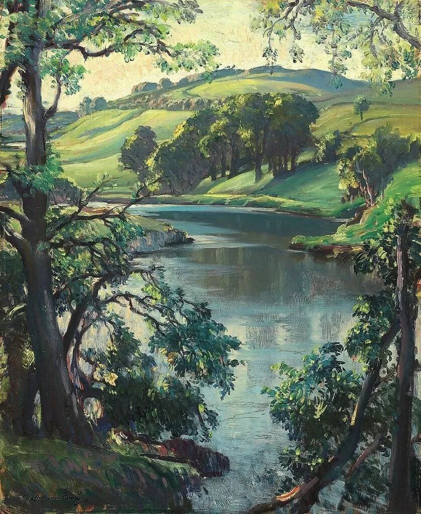 英国著名风景画家samuel john lamorna birch_水彩画