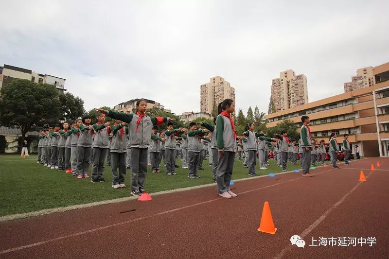 舞动青春律动延河上海市延河中学举行2019年体育节广播操比赛